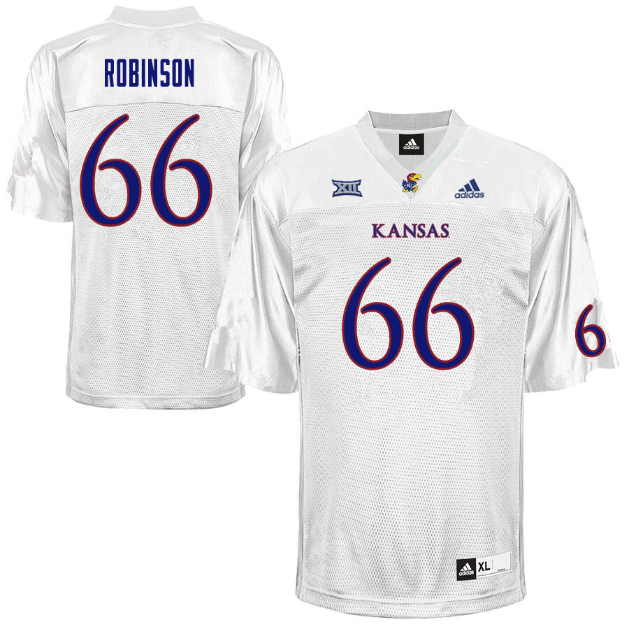 Men #66 Danny Robinson Kansas Jayhawks College Football Jerseys Sale-White
